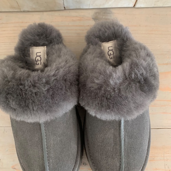 - Ugg disquette sheepskin platform clog slippers gray new - Picture 6 of 10